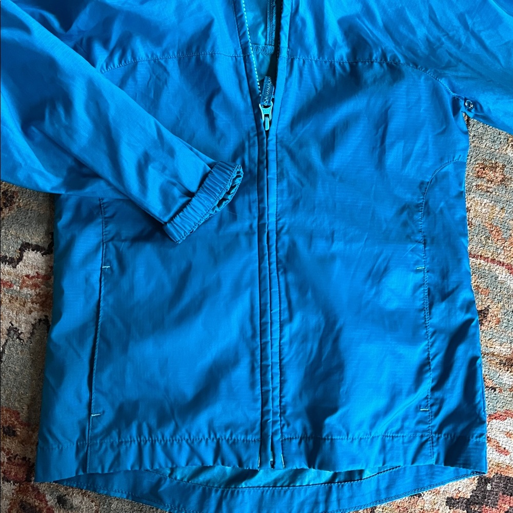 Turquoise Blue Girls Raincoat - Picture 3 of 7